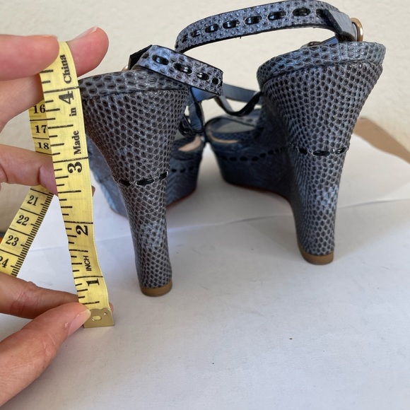 Baby blue Bally wedges with leather trim US 7 - Picture 8 of 8